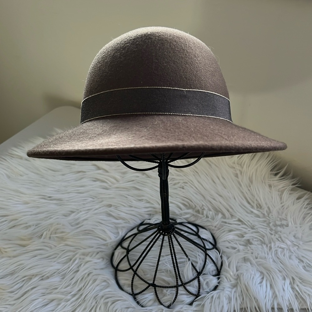 Goorin Bros Vintage Brown 💯 Wool Felt Wide Brim Fedora Women's Hat Size Medium